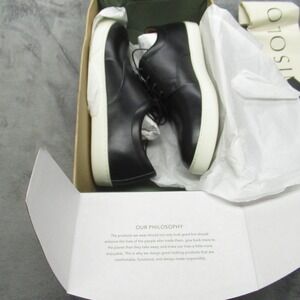 Nisolo Mens Shoe 11 Black Leather Diego Everyday Sneaker Casual Glossy $145 NEW